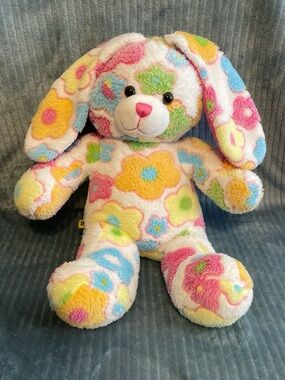 BUILD A BEAR 2010 Blossom Bunny 25th Anniversary Floral Plush Stuffed Animal 16”